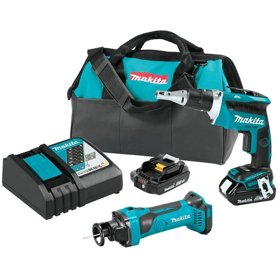 Makita XT255R 18V 2Ah Compact Cordless Drywall Screwdriver/Cut-Out Tool Kit