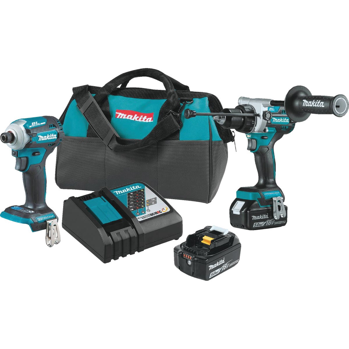 Makita XT288T 18V LXT Lithium-Ion Brushless Cordless 2-Pc. Combo Kit (5.0Ah)