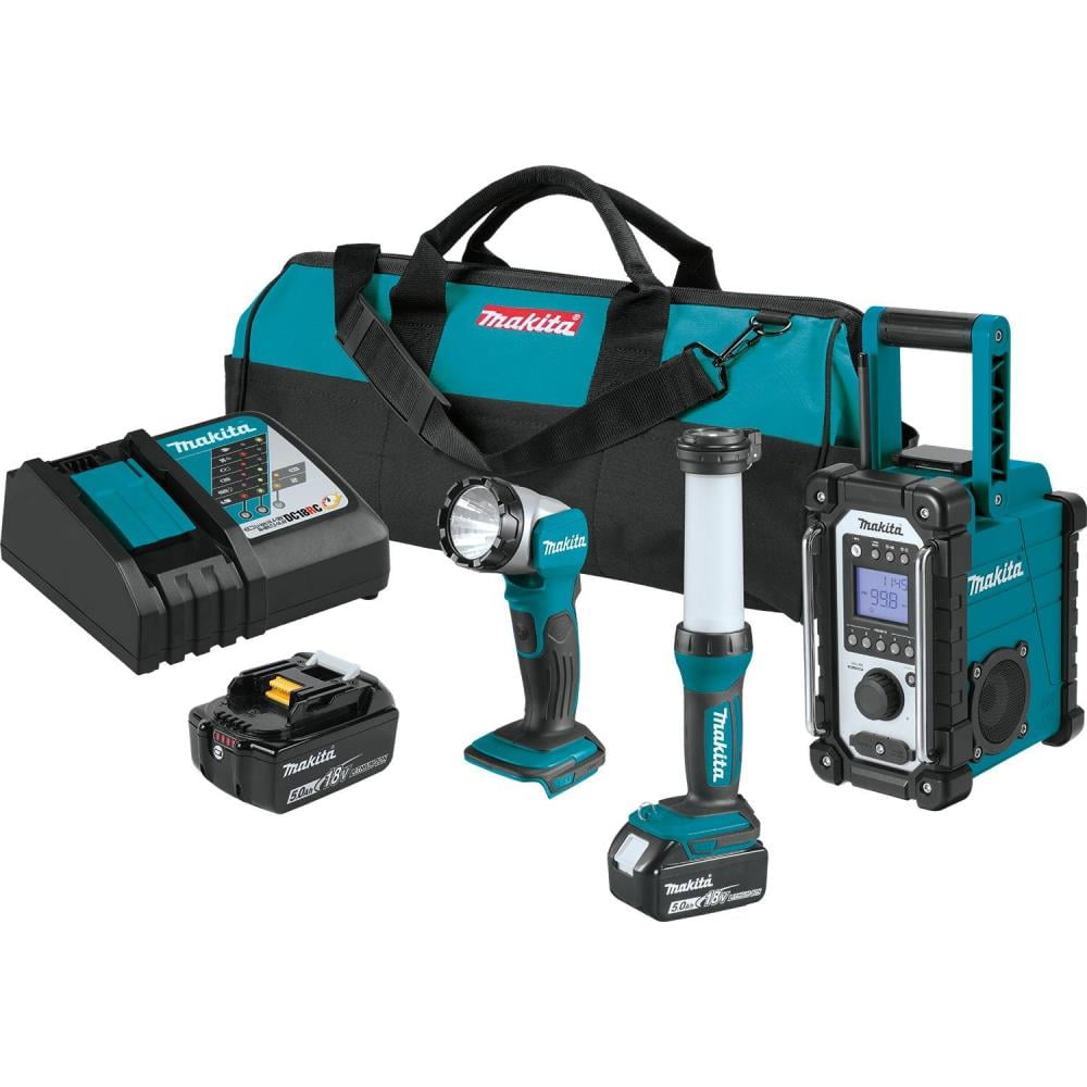 Makita LXT Cordless Emergency Preparedness 3 Pc. Combo Kit 5.0Ah 18V Lithium Ion Walmart Business Supplies