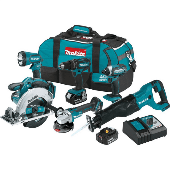 Makita 18V LXT 3.0 Ah Cordless 6-Piece Combo Kit