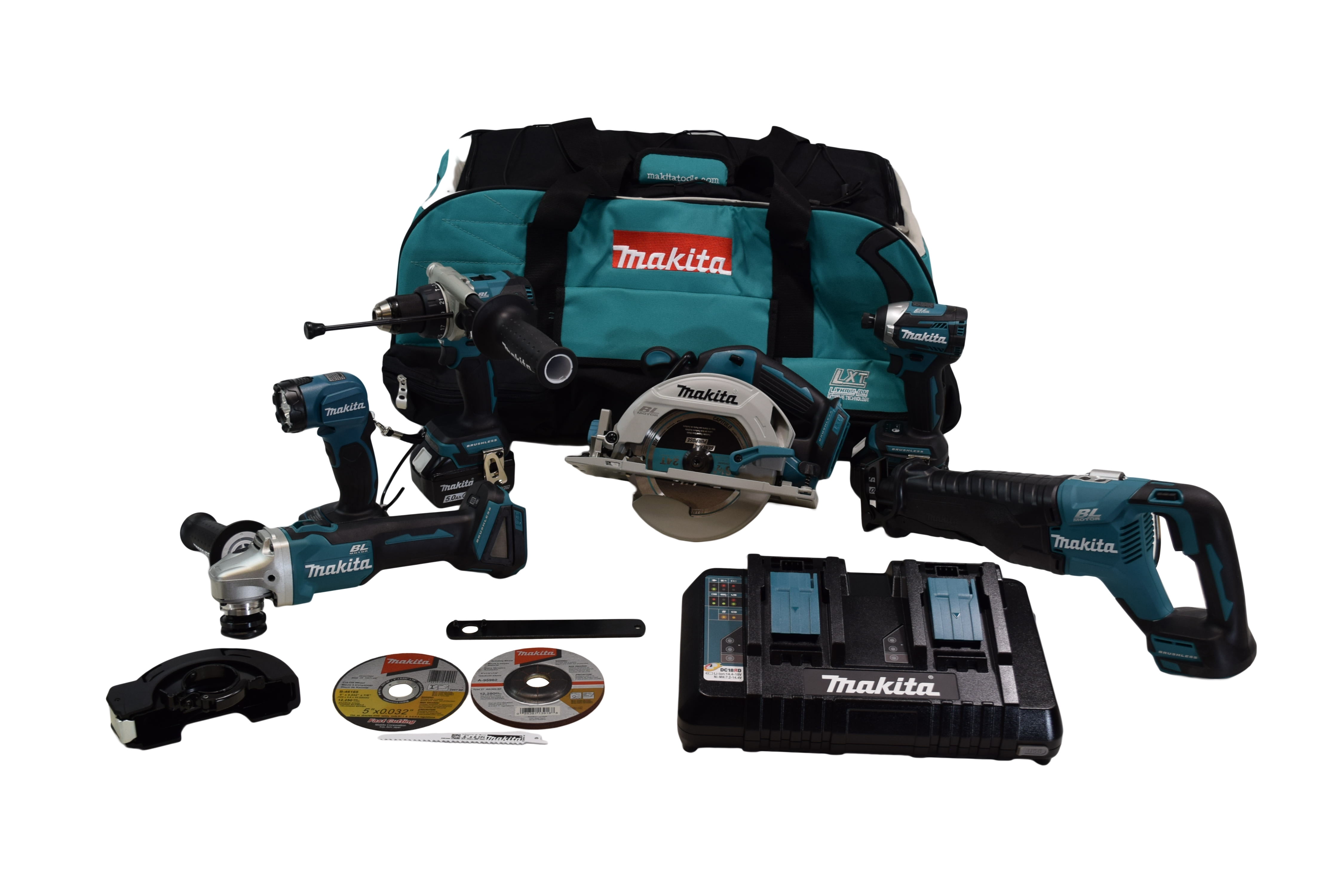 Makita XT616PT 18V 5.0Ah LXT Lithium Ion Brushless Cordless 6 Pc. Combo Kit 5.0Ah Walmart Business Supplies