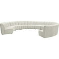 thumbnail image 1 of Maklaine 10-Piece Contemporary Velvet Modular Sectional in Cream, 1 of 4