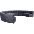 thumbnail image 1 of Maklaine 10-Piece Modular Contemporary Velvet Sectional Sofa in Gray, 1 of 7