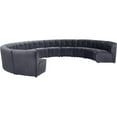 thumbnail image 1 of Maklaine 11-Piece Modular Contemporary Velvet Sectional Sofa in Gray, 1 of 7