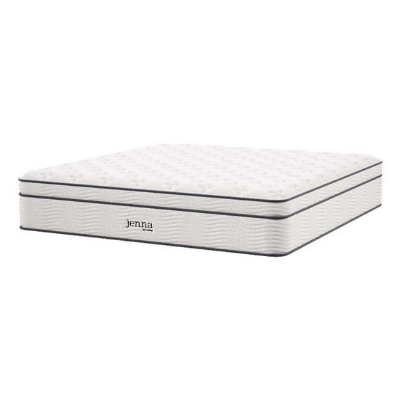 Maklaine 14" Modern Innerspring and Foam California King Mattress in White
