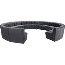 Maklaine 14-Piece Modular Contemporary Velvet Sectional Sofa in Gray