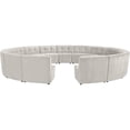 thumbnail image 1 of Maklaine 15-Piece Modular Contemporary Velvet Sectional Sofa in Cream, 1 of 9