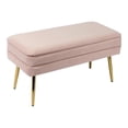 thumbnail image 1 of Maklaine 16.5"H Transitional Velvet Storage Bench in Blush Pink, 1 of 6