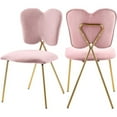 thumbnail image 1 of Maklaine 17.71" Contemporary Velvet Dining Chair in Pink and Gold (Set of 2), 1 of 5