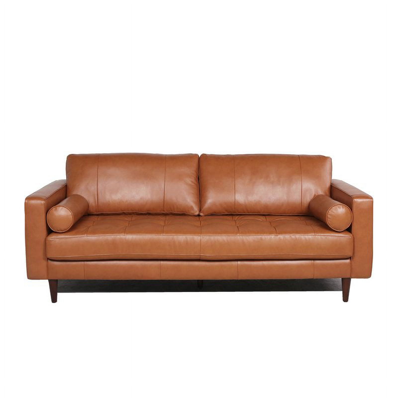 Buy Maklaine Mid Century Leather Sofa Brown at Ubuy UK
