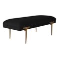 thumbnail image 1 of Maklaine 19.6"H Velvet/Stainless Steel Bench in Black/Gold Finish, 1 of 5