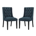 thumbnail image 1 of Maklaine 19" Fabric Solid Rubberwood Dining Chair in Azure (Set of 2), 1 of 5
