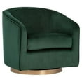 thumbnail image 1 of Maklaine 19" Modern Fabric Barrel Back Swivel Lounge Chair in Deep Green, 1 of 8