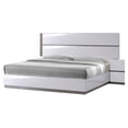 thumbnail image 1 of Maklaine 2-Tone Modern Wood Queen-size Bed in Gloss White/Gray, 1 of 1