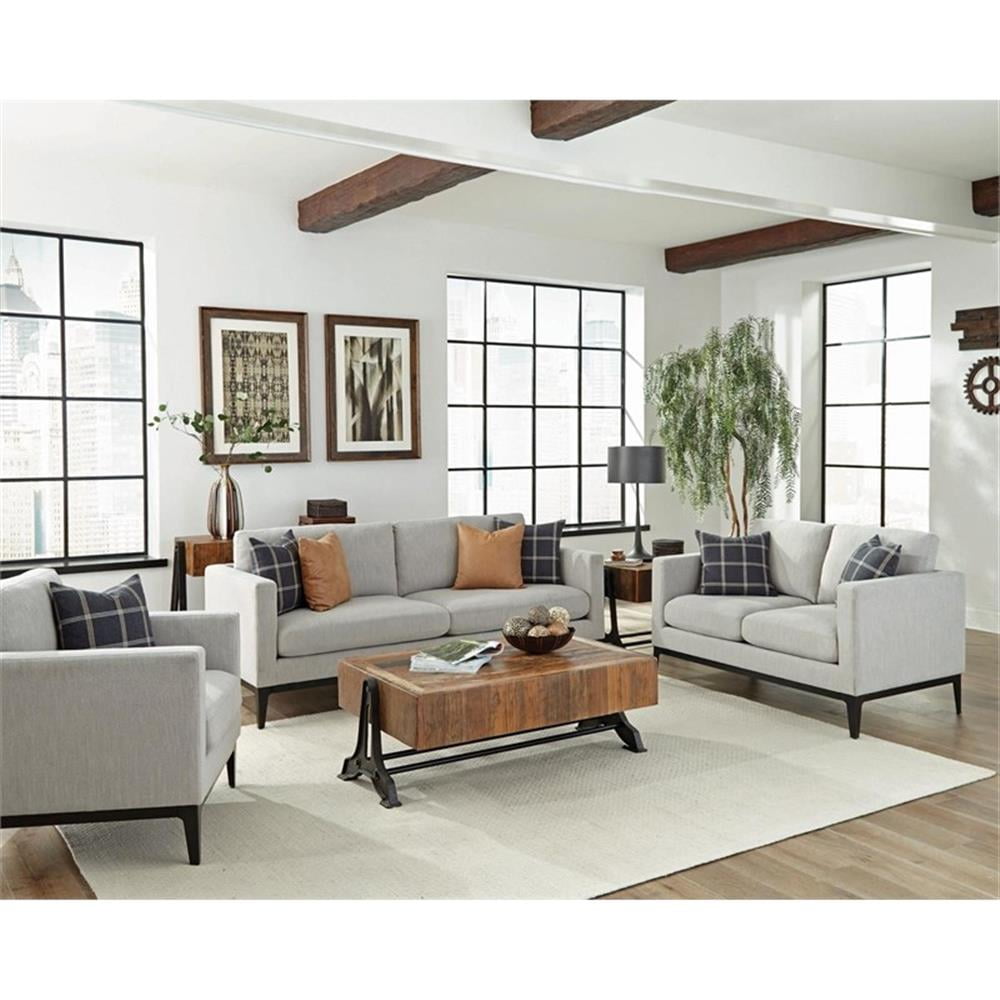Maklaine 2-piece Modern Fabric Living Room Set in Light Gray - Walmart.com