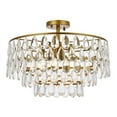 thumbnail image 1 of Maklaine 20" Modern Iron and Crystal Flush Mount in Brass Finish, 1 of 8