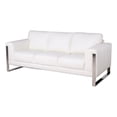 thumbnail image 1 of Maklaine 20" Modern Leather Fitted Back Sofa with Metal Leg in White, 1 of 15
