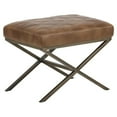 thumbnail image 1 of Maklaine 23.5" Mid-Century Faux Leather Bench in Tobacco Tan, 1 of 6