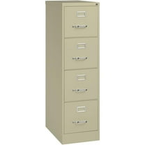 Maklaine 25"D Metal 4 Drawer Letter Width Vertical Filing Cabinet Putty/Beige
