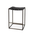 thumbnail image 1 of Maklaine 26" Black Woven Leather with Metal Frame Stool, 1 of 9