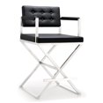 thumbnail image 1 of Maklaine 26" Stainless Steel and Fabric Counter Stool in Black, 1 of 9