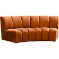 thumbnail image 1 of Maklaine 2pc  Contemporary VelvetModular Sectional in Mahogany, 1 of 4