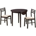thumbnail image 1 of Maklaine 3-piece Wood Dining Set with Drop Leaf Cappuccino and Tan, 1 of 15