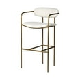 thumbnail image 1 of Maklaine 30" Seat Height Cream Seat Gold Metal Base Stool, 1 of 10