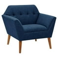 thumbnail image 1 of Maklaine 31.5" Mid-Century Fabric and Solid Wood Lounge Chair in Blue, 1 of 7