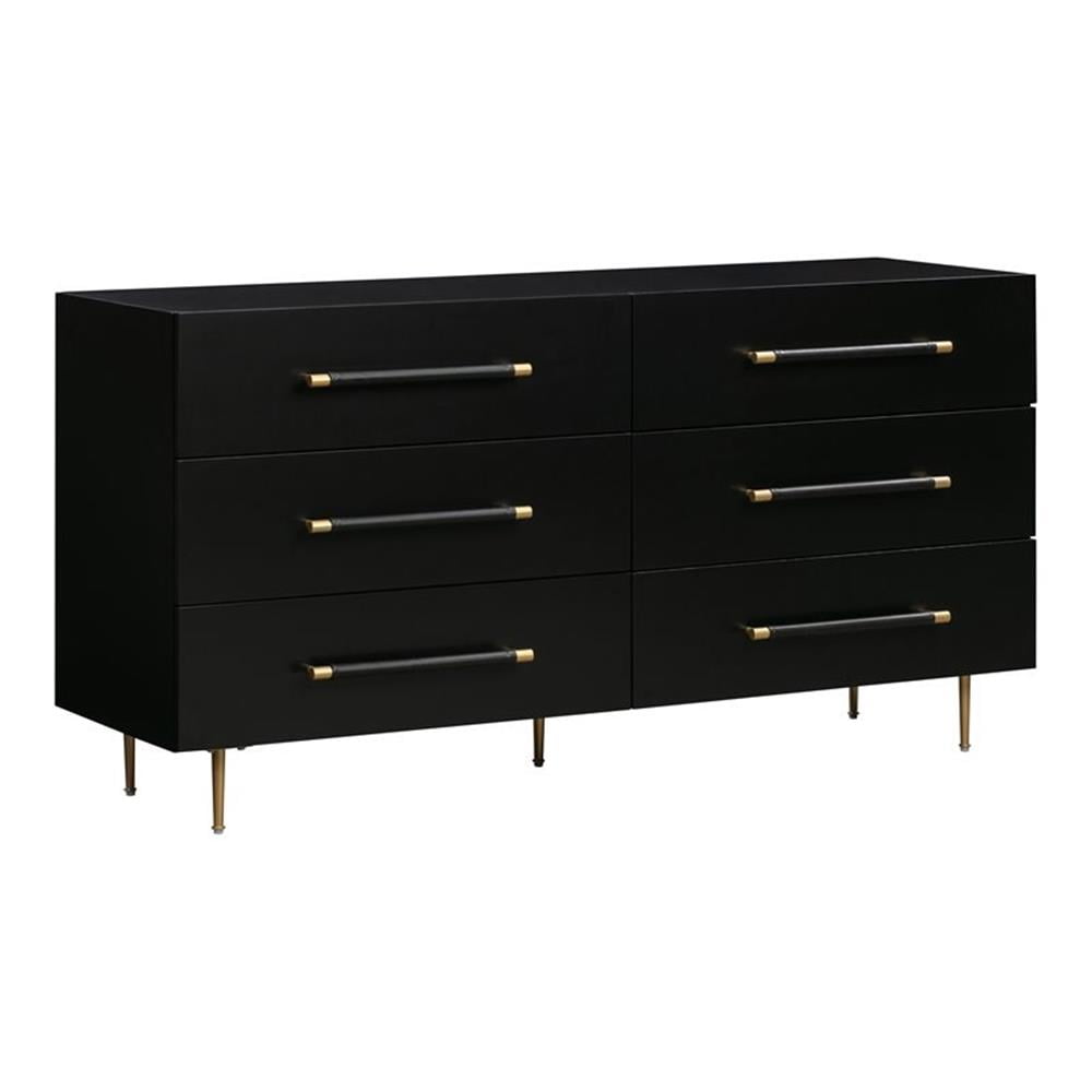 Maklaine 32"H 6-Drawer Modern Wood/Iron Dresser in Black/Gold - Walmart Business Supplies Maklaine 32"H 6-Drawer Modern Wood/Iron Dresser in Black/Gold - Walmart Business Supplies