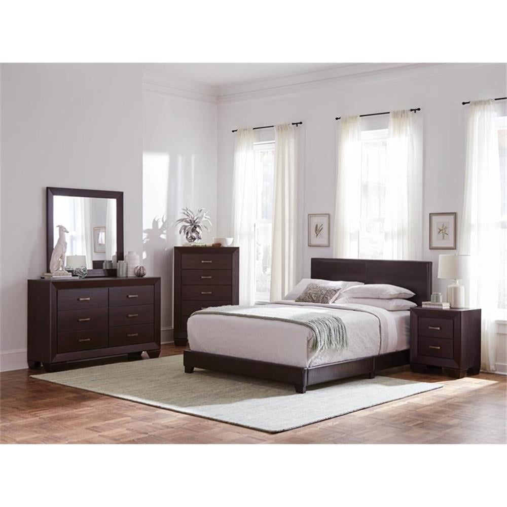 Maklaine 4-piece Wood Full Bedroom Set in Brown and Dark Cocoa