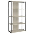 thumbnail image 1 of Maklaine 4-shelf Modern Wood Bookcase in Whitewashed Gray Finish, 1 of 13