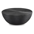 thumbnail image 1 of Maklaine 43.75" Round Top Transitional Rattan Coffee Table in Black, 1 of 3