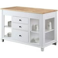 thumbnail image 1 of Maklaine 54" Transitional Wood Kitchen Island with Slide Out Table in White, 1 of 9