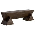 thumbnail image 1 of Maklaine 59" Rectangular Contemporary Solid Elm Wood Bench in Brown, 1 of 5