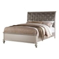 thumbnail image 1 of Maklaine 62" Transitional Wood Queen Bed with PU Tufted in Silver/Gray, 1 of 2