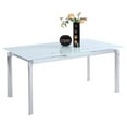 thumbnail image 1 of Maklaine 63" Contemporary Glass Extendable Dining Table in White, 1 of 3