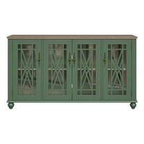Maklaine 63" Vintage Wood Kitchen Accent Buffet Sideboard Cabinet - Green