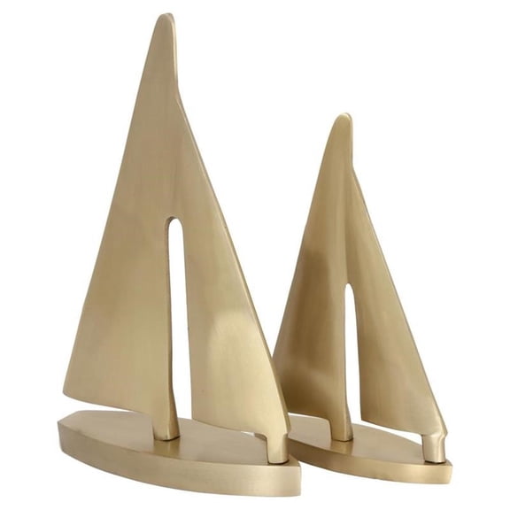 Maklaine 7.5" Contemporary Aluminum Statue in Gold Leaf