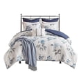 thumbnail image 1 of Maklaine 7-Piece Seersucker Comforter Set with Throw Blanket in Blue, 1 of 19