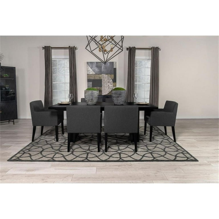Maklaine 7-piece Wood Double Pedestal Dining Table Set Gray and