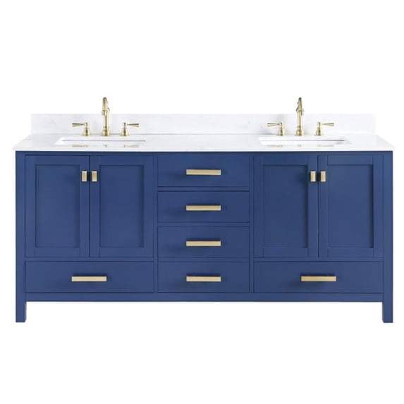 Maklaine 72" Double Vanity in Blue