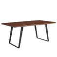 thumbnail image 1 of Maklaine 74" Live Edge Acacia Wood and Metal Dining Table in Black/Walnut, 1 of 8