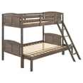 thumbnail image 1 of Maklaine 80" x 57" Twin over Full Wood Bunk Bed in Brown Finish, 1 of 9
