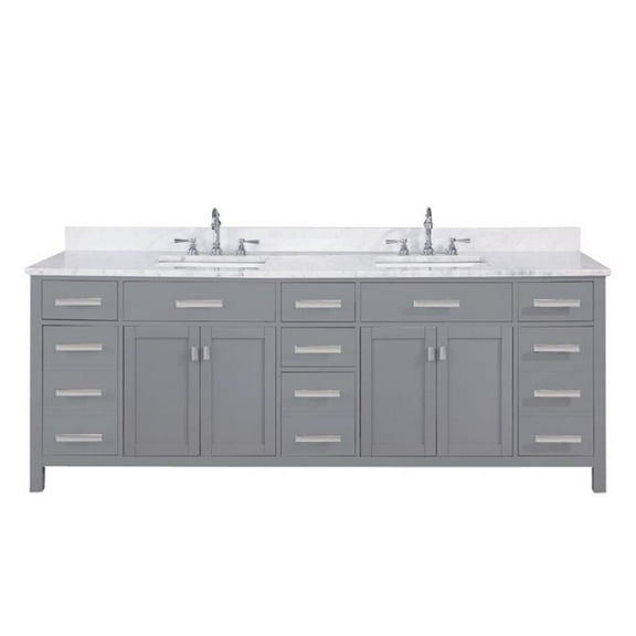 Maklaine 84" Double Vanity in Gray