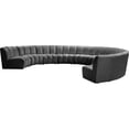 thumbnail image 1 of Maklaine 9-Piece Contemporary Velvet Modular Sectional in Gray, 1 of 4
