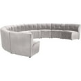 thumbnail image 1 of Maklaine 9-Piece Modular Contemporary Velvet Sectional Sofa in Cream, 1 of 7