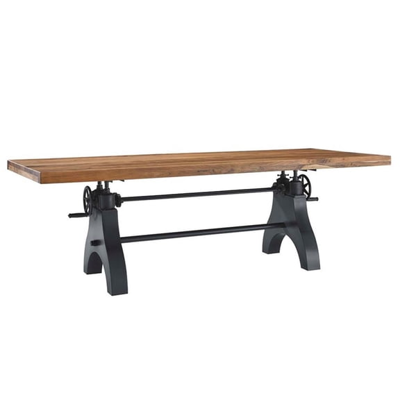 Maklaine 96" Adjustable Height Wood Dining/Conference Table in Natural