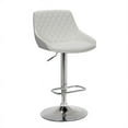 thumbnail image 1 of Maklaine Adjustable Barstool in Chrome Finish and White Faux Leather, 1 of 6