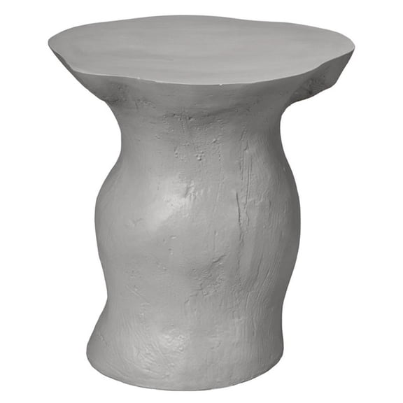 Maklaine Artisan Organic-Shape Fiberglass Side Table in Cream